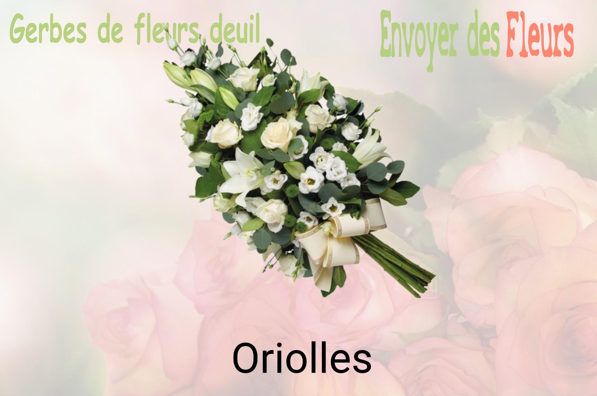 Gerbe de fleurs de deuil livrée à Oriolles